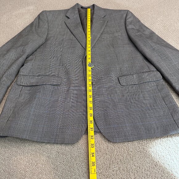 Lauren Ralph Lauren Blazer Sports Coat Wool Gray Glen Plaid 2 Button Preppy 44R - Picture 10 of 16